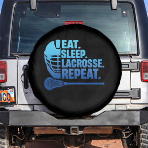 Eat Sleep Lacrosse Repeat Spare Tire Cover Funny Lax Lover Player TS10 No hole Black Print Your Wear