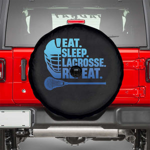 Eat Sleep Lacrosse Repeat Spare Tire Cover Funny Lax Lover Player TS10 Black Print Your Wear