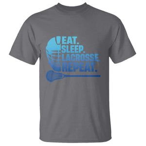 Eat Sleep Lacrosse Repeat T Shirt Funny Lax Lover Player TS10 Charcoal Print Your Wear