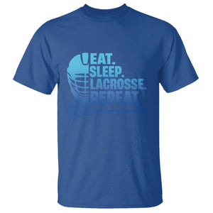 Eat Sleep Lacrosse Repeat T Shirt Funny Lax Lover Player TS10 Royal Blue Print Your Wear