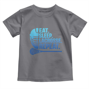 Eat Sleep Lacrosse Repeat Toddler T Shirt Funny Lax Lover Player TS10 Charcoal Print Your Wear