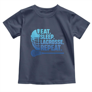 Eat Sleep Lacrosse Repeat Toddler T Shirt Funny Lax Lover Player TS10 Navy Print Your Wear