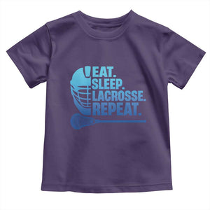 Eat Sleep Lacrosse Repeat Toddler T Shirt Funny Lax Lover Player TS10 Purple Print Your Wear