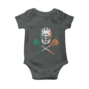 Ireland Lacrosse Baby Onesie Irish Flag Ireland TS10 Dark Heather Print Your Wear