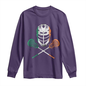 Ireland Lacrosse Long Sleeve Shirt Irish Flag Ireland TS10 Purple Print Your Wear