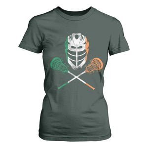 Ireland Lacrosse T Shirt For Women Irish Flag Ireland TS10 Dark Forest Green Print Your Wear