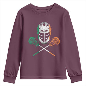 Ireland Lacrosse Youth Sweatshirt Irish Flag Ireland TS10 Maroon Print Your Wear