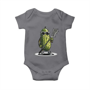 Funny Lacrosse Baby Onesie Pickle Playing Lax Lover Player TS10 Charcoal Print Your Wear