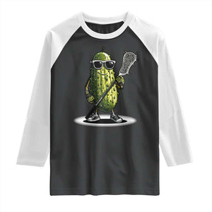 Funny Lacrosse Raglan Shirt Pickle Playing Lax Lover Player TS10 Black White Print Your Wear