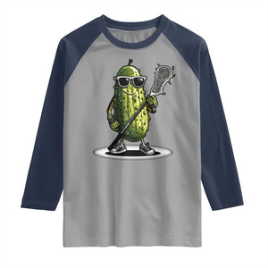 Funny Lacrosse Raglan Shirt Pickle Playing Lax Lover Player TS10 Sport Gray Navy Print Your Wear