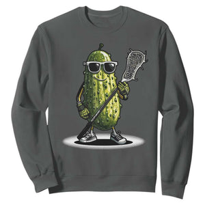 Funny Lacrosse Sweatshirt Pickle Playing Lax Lover Player TS10 Dark Heather Print Your Wear