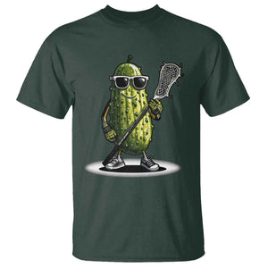 Funny Lacrosse T Shirt Pickle Playing Lax Lover Player TS10 Dark Forest Green Print Your Wear