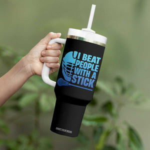 Funny Lacrosse Player Tumbler With Handle I Beat People With A Stick Funny Saying TS10 Print Your Wear