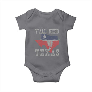 Yall Need Texas Baby Onesie State Map Vintage TS10 Charcoal Print Your Wear