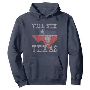 Yall Need Texas Hoodie State Map Vintage TS10 Navy Print Your Wear