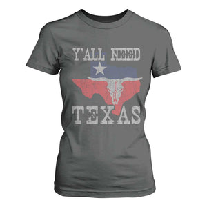 Yall Need Texas T Shirt For Women State Map Vintage TS10 Dark Heather Print Your Wear