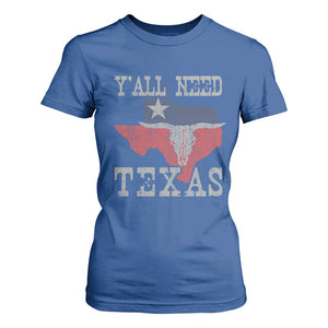 Yall Need Texas T Shirt For Women State Map Vintage TS10 Royal Blue Print Your Wear