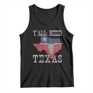 Yall Need Texas Tank Top State Map Vintage TS10 Black Print Your Wear