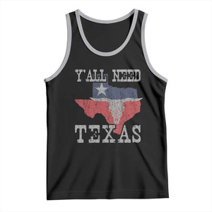 Yall Need Texas Tank Top State Map Vintage TS10 Black Athletic Heather Print Your Wear
