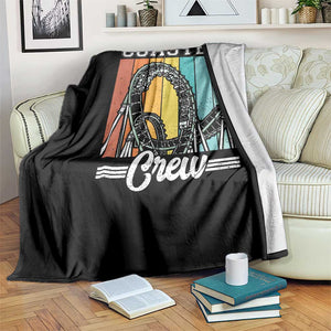 Vintage Rollercoaster Crew Throw Blanket Family Roller Coaster Amusement Park