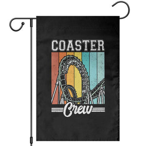 Vintage Rollercoaster Crew Garden Flag Family Roller Coaster Amusement Park