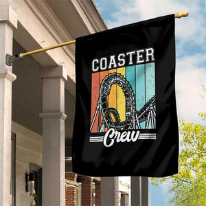 Vintage Rollercoaster Crew Garden Flag Family Roller Coaster Amusement Park