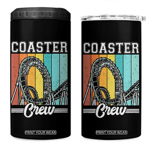 Vintage Rollercoaster Crew 4 in 1 Can Cooler Tumbler Family Roller Coaster Amusement Park