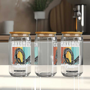 Vintage Rollercoaster Crew Glass Can Family Roller Coaster Amusement Park