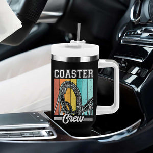Vintage Rollercoaster Crew Tumbler With Handle Family Roller Coaster Amusement Park