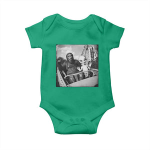 Funny Bigfoot Alien Baby Onesie Sasquatch UFO Coaster TS10 Irish Green Print Your Wear