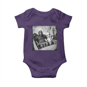 Funny Bigfoot Alien Baby Onesie Sasquatch UFO Coaster TS10 Purple Print Your Wear