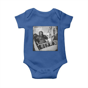 Funny Bigfoot Alien Baby Onesie Sasquatch UFO Coaster TS10 Royal Blue Print Your Wear