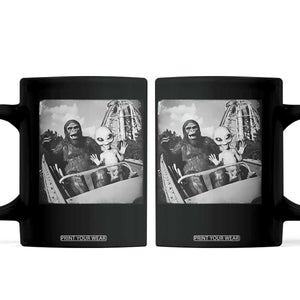 Funny Bigfoot Alien Coffee Mug Sasquatch UFO Coaster TS10 Black Print Your Wear