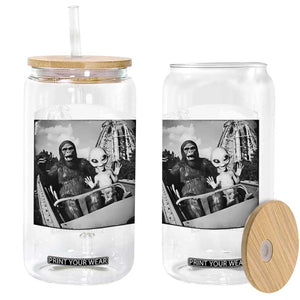 Funny Bigfoot Alien Glass Can Sasquatch UFO Coaster TS10 Print Your Wear