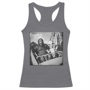 Funny Bigfoot Alien Racerback Tank Top Sasquatch UFO Coaster - Print Your Wear