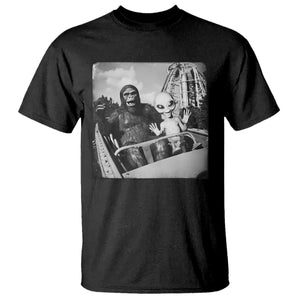 Funny Bigfoot Alien T Shirt Sasquatch UFO Coaster TS10 Black Print Your Wear