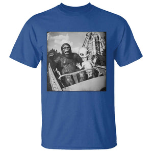 Funny Bigfoot Alien T Shirt Sasquatch UFO Coaster TS10 Royal Blue Print Your Wear