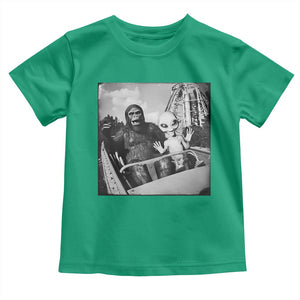 Funny Bigfoot Alien Toddler T Shirt Sasquatch UFO Coaster TS10 Irish Green Print Your Wear