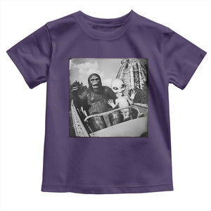 Funny Bigfoot Alien Toddler T Shirt Sasquatch UFO Coaster TS10 Purple Print Your Wear