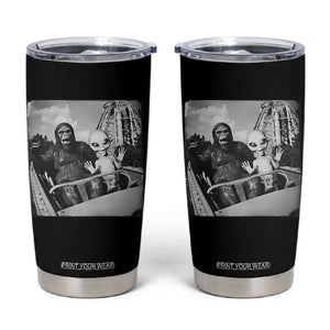 Funny Bigfoot Alien Tumbler Cup Sasquatch UFO Coaster TS10 Black Print Your Wear