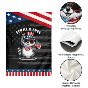Funny Raccoon July 4th Garden Flag Patriotic Trash Panda Feral But Free TS10 Print Your Wear