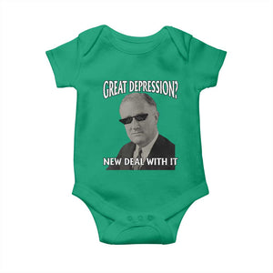 FDR Great Depression Deal With It Baby Onesie Funny History Meme