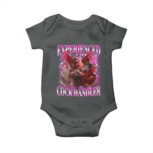 Embarrassing Adult Humor Experienced Cock Handler Inappropriate Baby Onesie TS10 Dark Heather Print Your Wear