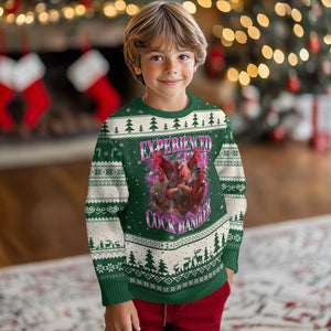 Embarrassing Adult Humor Experienced Cock Handler Inappropriate Ugly Christmas Sweater TS10 Forest Green Beige Print Your Wear