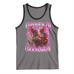 Embarrassing Adult Humor Experienced Cock Handler Inappropriate Tank Top TS10 Deep Heather Black Print Your Wear