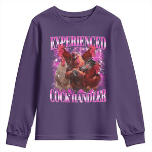 Embarrassing Adult Humor Experienced Cock Handler Inappropriate Youth Sweatshirt TS10 Purple Print Your Wear