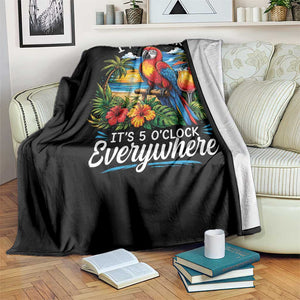 Humor Retirement Throw Blanket Im Retired 5 OClock Everywhere Vintage Beach Parrot Cocktail TS10 Print Your Wear