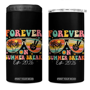 Retired Teacher Gift 4 in 1 Can Cooler Tumbler Forever On Summer Break Retirement 2026 TS10 One Size: 16 oz Black Print Your Wear