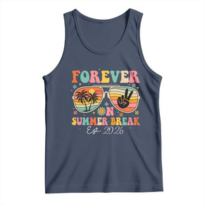 Retired Teacher Gift Tank Top Forever On Summer Break Retirement 2026 TS10 Navy Print Your Wear