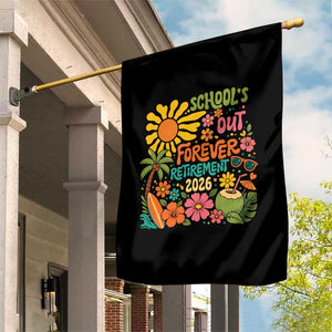 Schools Out Forever Retirement 2026 Garden Flag Retired Teacher Gifts Vintage Flower Graphic TS10 Print Your Wear